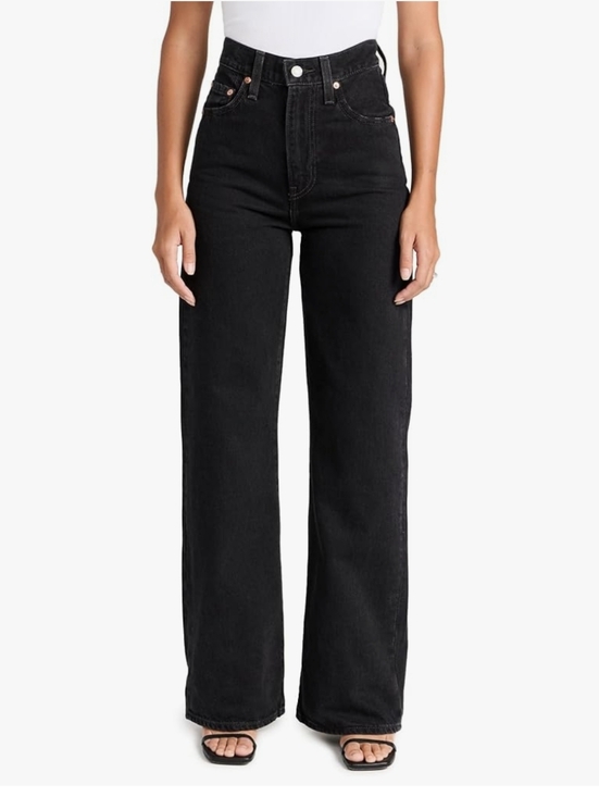 Levi's Denim - Levi's Black High-Rise Wide Leg Jeans